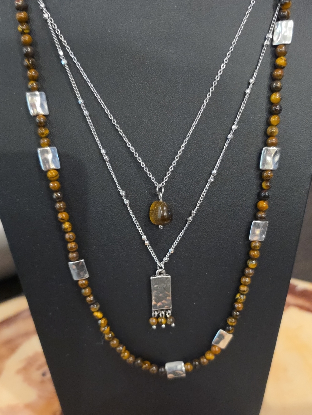 J Jill 3 Layer Tiger's Eye Necklace